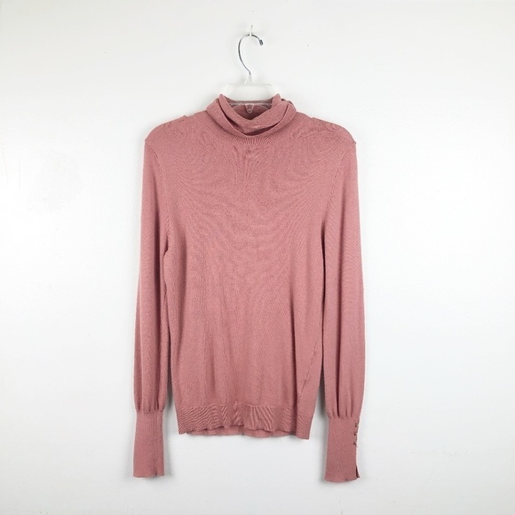 🦋 LOVE TREE Dusty Pink Turtleneck Pullover Sweater Size Small - Picture 1 of 5
